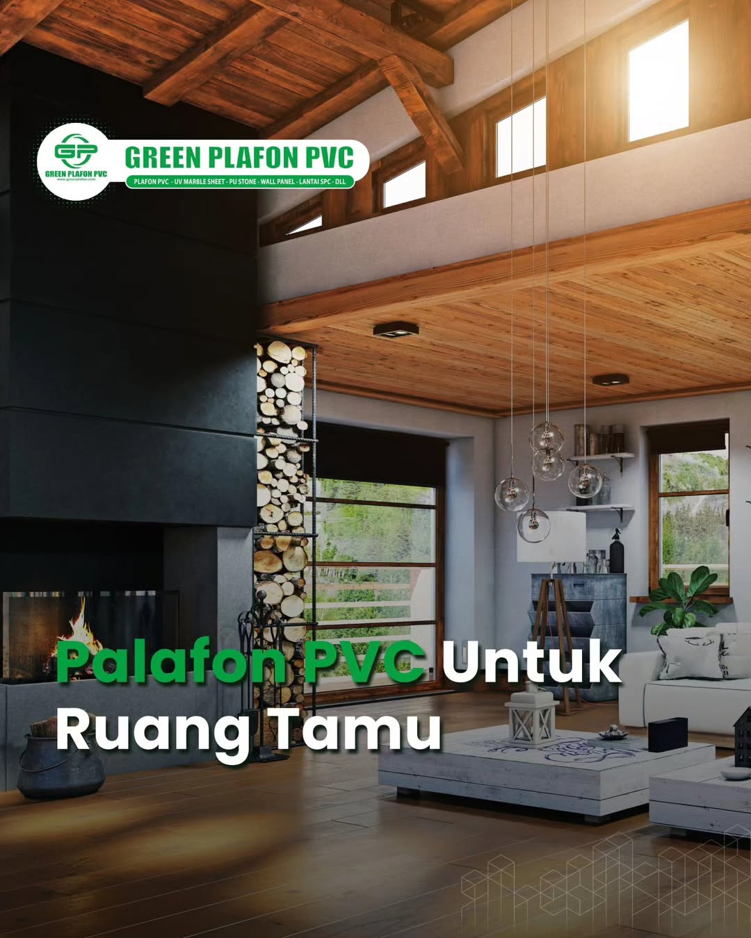Rekomendasi Plafon PVC untuk Ruang Tamu#greenplafonpvc #plafonpvc #interiordesign #interior